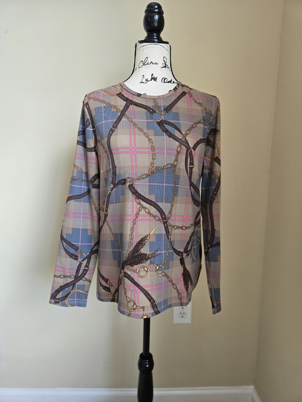 Lauren Ralph Lauren Top Womens XL Equestrian Print